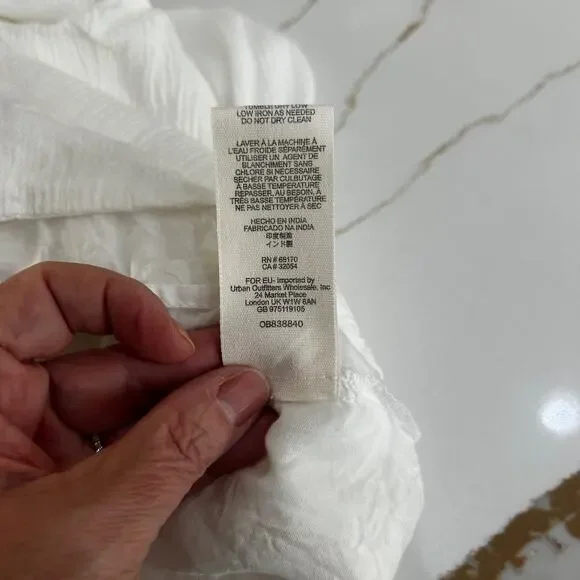 Free People Mia Gauze Embroidered Mini Dress White Boho Tunic L Boho Festival - Picture 10 of 10